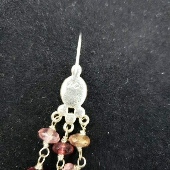 Pink Chandelier French Hook Pierced Earrings with - Picture 4 of 5